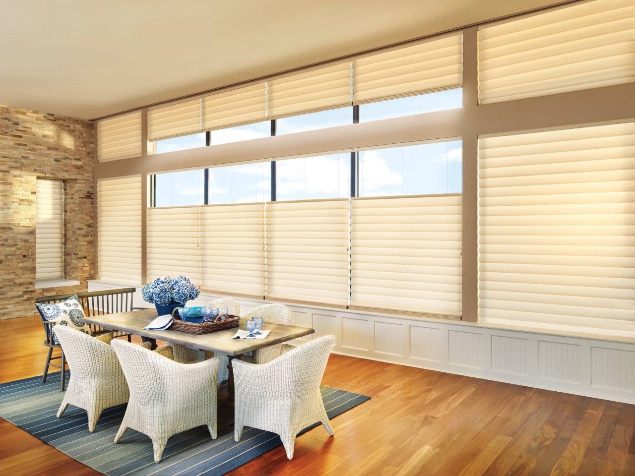 Hunter Douglas® Vignette® Roman Shades in a Dining room near Kalaheo, HI