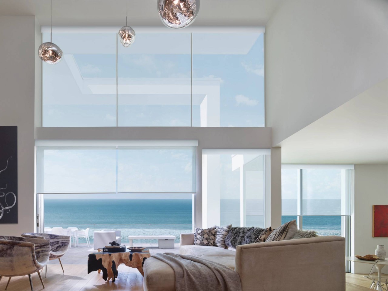 Powerview® Automation in a lovely oceanfront property near Kalaheo, HI